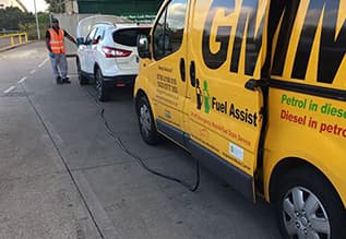 Draining wrong fuel from a car