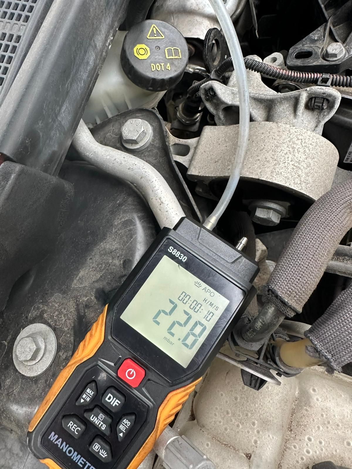 DPF Pressure After On-Site Cleaning