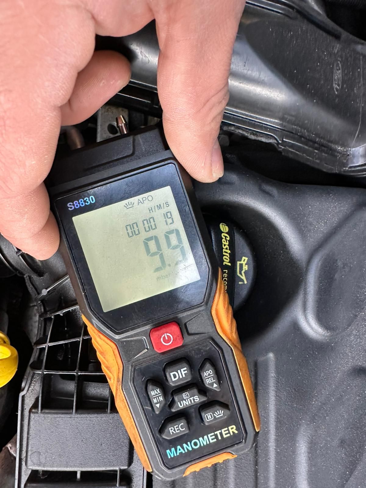 9.9 mbar DPF pressure