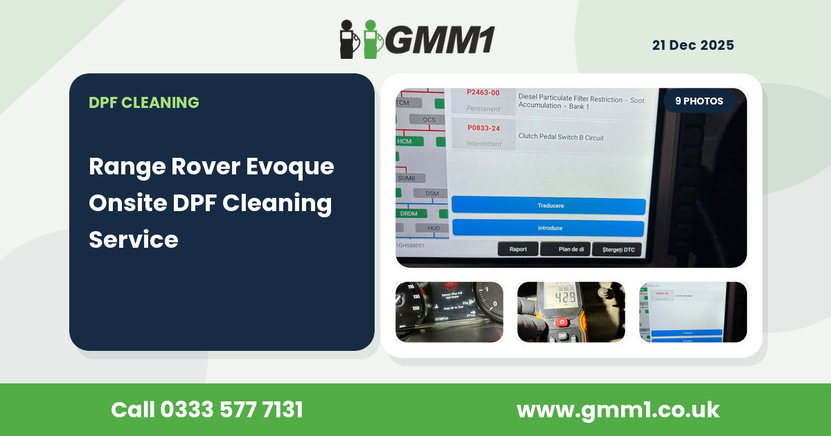 Range Rover Evoque Onsite DPF Cleaning Service